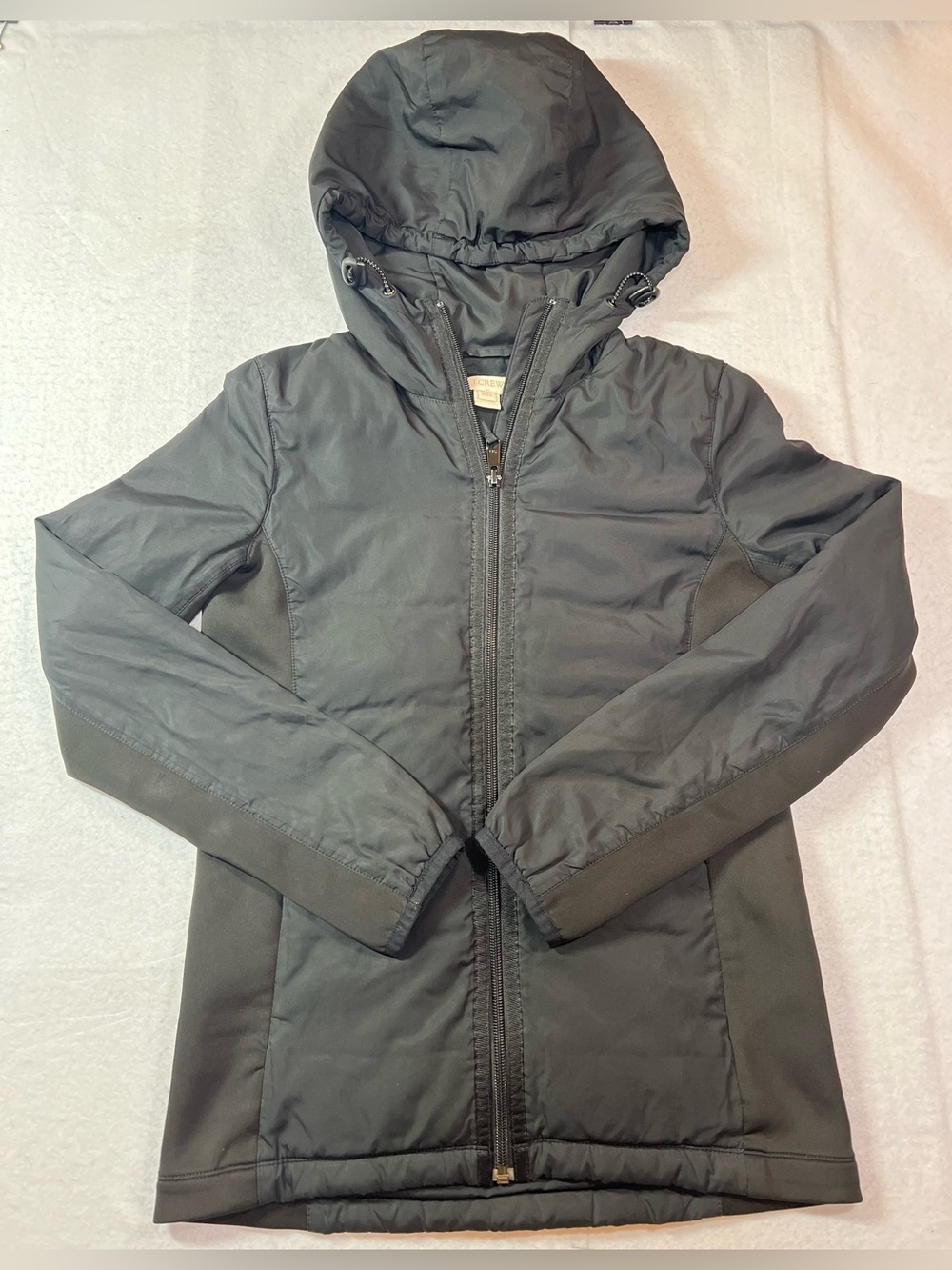 J.Crew Women’s Hybrid Insulated Hooded Running Training Jacket ,Black,XXS B9359